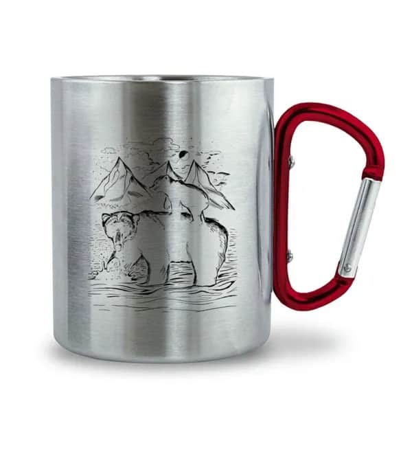Big Bear & little bear - Edelstahltasse mit Karabinergriff