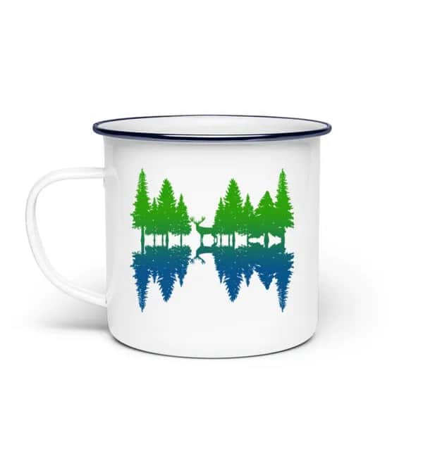 Wald Spiegelung - Emaille Tasse