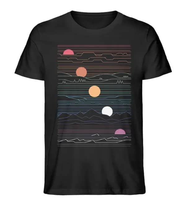 Sonne Berge Linien - Herren Premium Bio Shirt