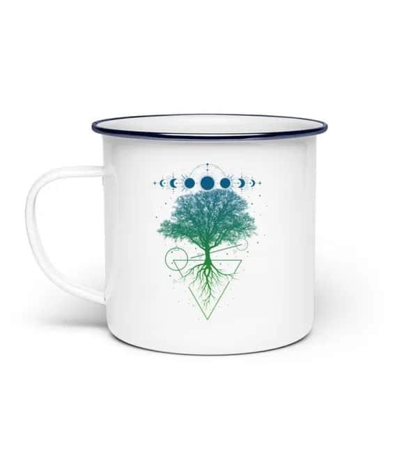 Baum Mondphasen - Emaille Tasse