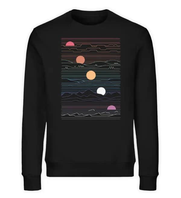 Sonne Berge Linien - Unisex Bio Sweatshirt