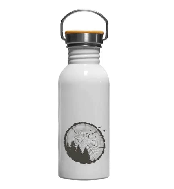 Wald im Stamm - Edelstahl Trinkflasche
