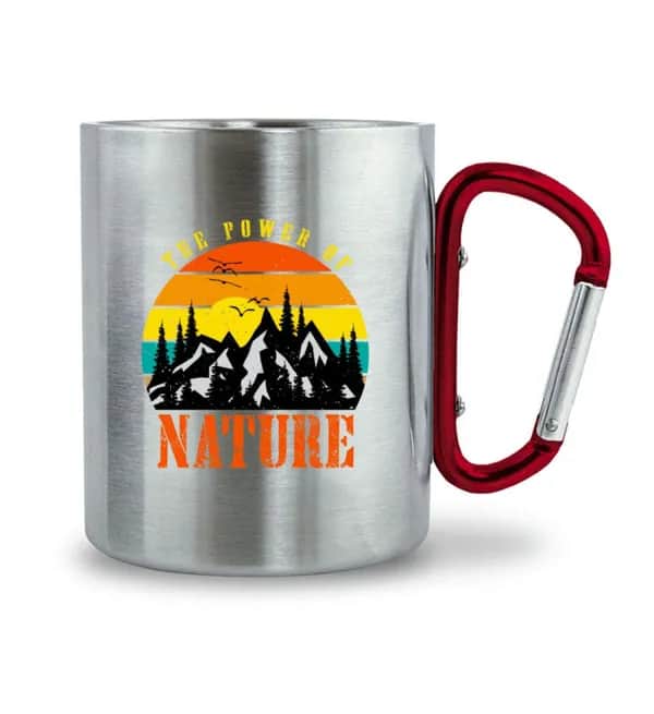 The Power of Nature - Edelstahltasse mit Karabinergriff