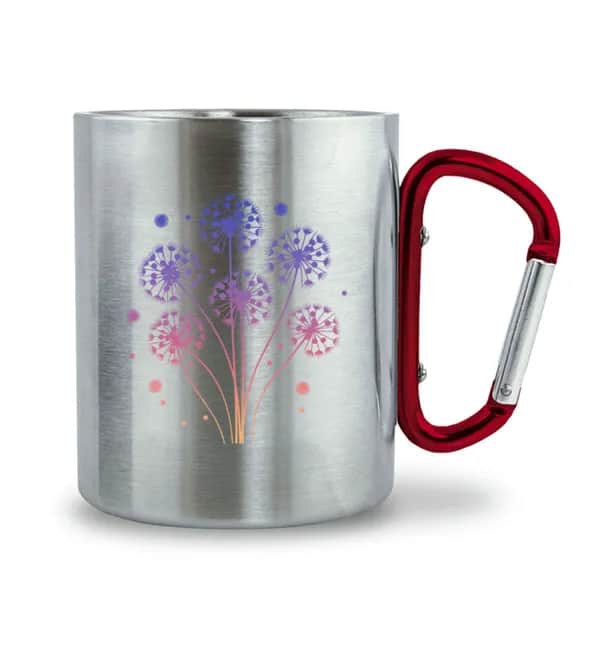 Pusteblume - Edelstahltasse mit Karabinergriff