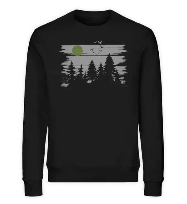 Wald mit Vollmond - Unisex Bio Sweatshirt