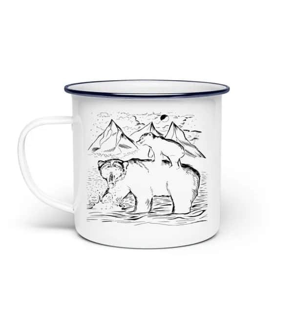 Big Bear & little bear - Emaille Tasse