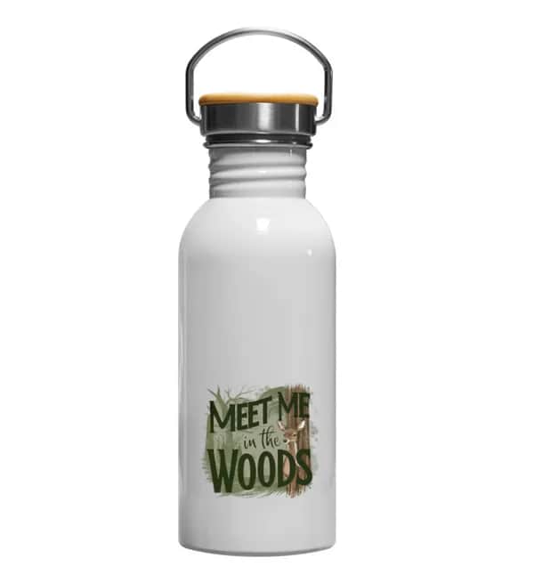 Meet me in the woods deer - Edelstahl Trinkflasche