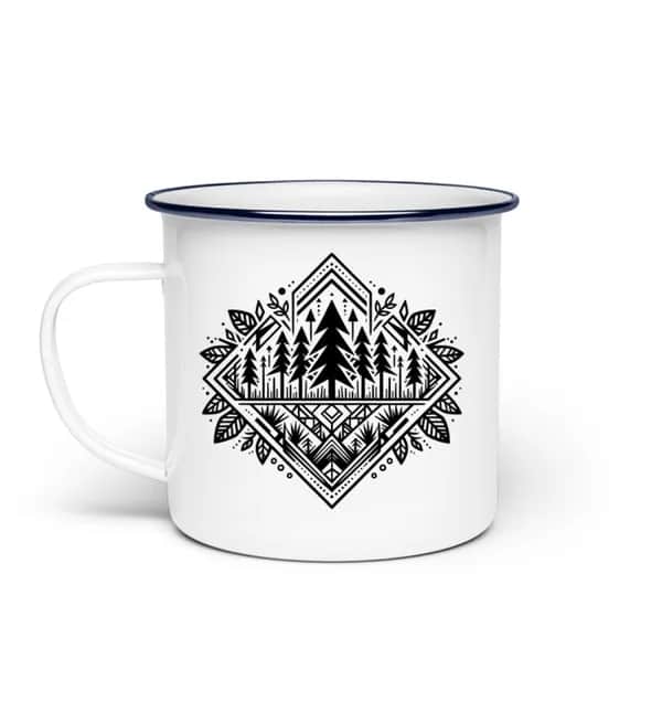 Pine trees - Emaille Tasse
