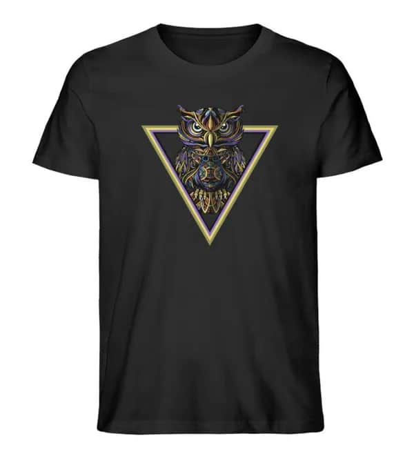 Eule im Dreieck - Herren Premium Bio Shirt