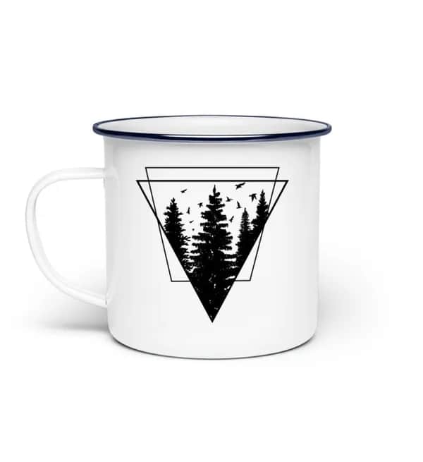 Wald im Dreieck - Emaille Tasse