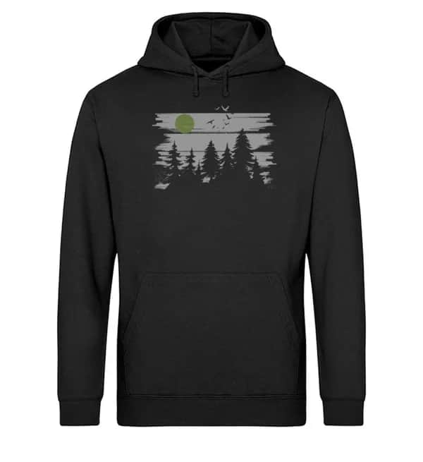 Wald mit Vollmond - Unisex Basic Bio Hoodie
