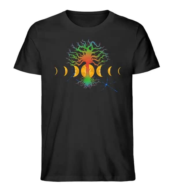 Hot Tree with moonphases - Herren Premium Bio Shirt
