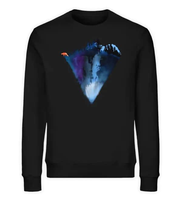 Dreiecksberg mit Fuchs - Unisex Bio Sweatshirt