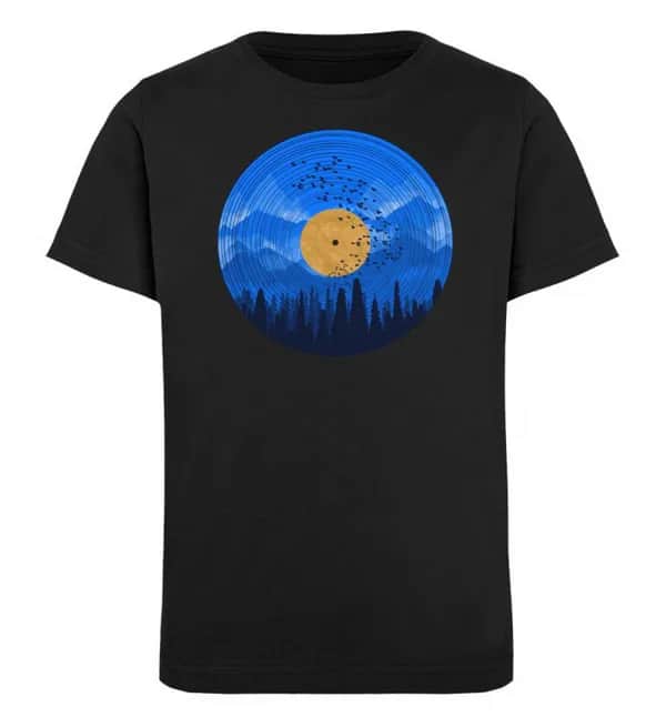 Wald auf Schallplatte blau - Kinder Organic T-Shirt