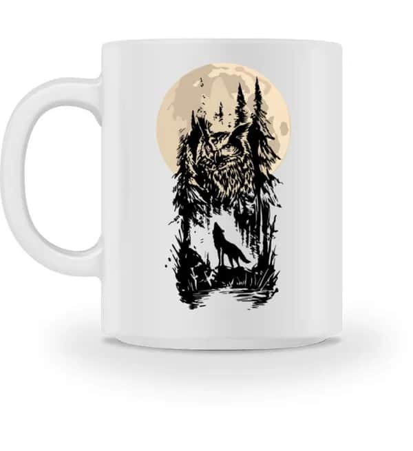 Eule mit Mond - Tasse