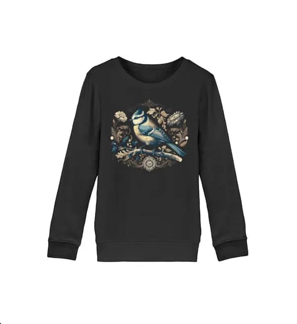Blaumeise Retroblumen - Kinder Bio Sweatshirt