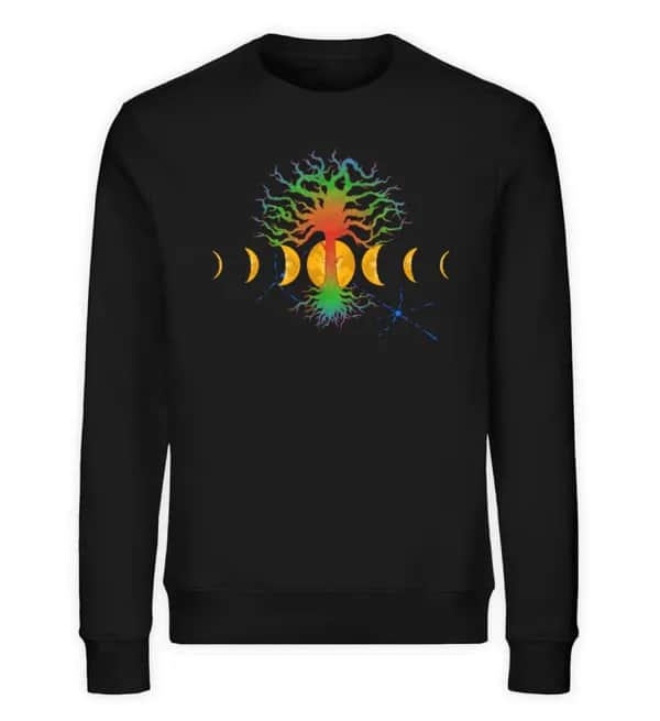 Hot Tree with moonphases - Unisex Bio Sweatshirt