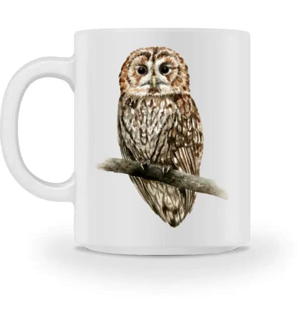 Owl Watercolor - Tasse