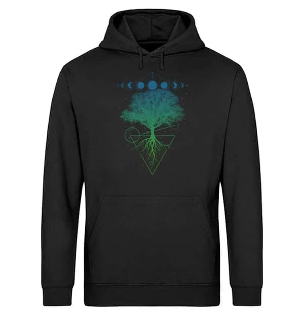 Baum Mondphasen - Unisex Basic Bio Hoodie