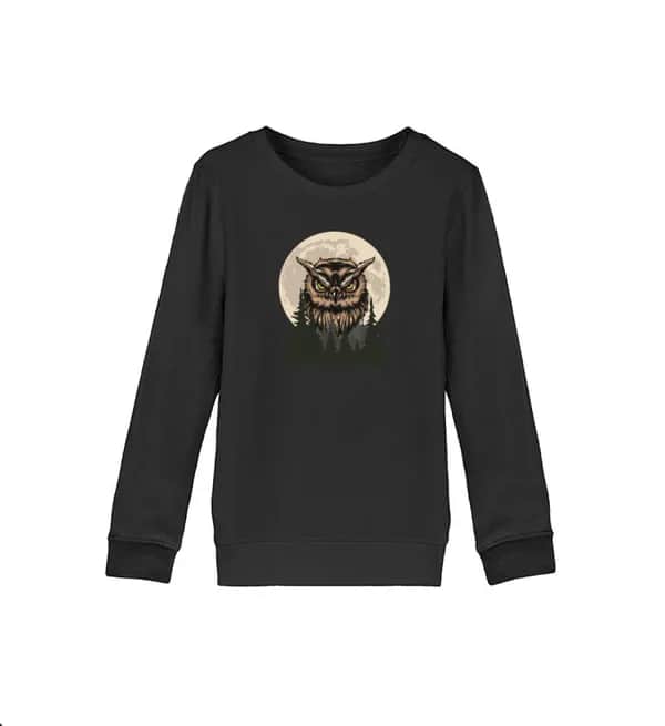 Eule Wald Mond  - Kinder Bio Sweatshirt