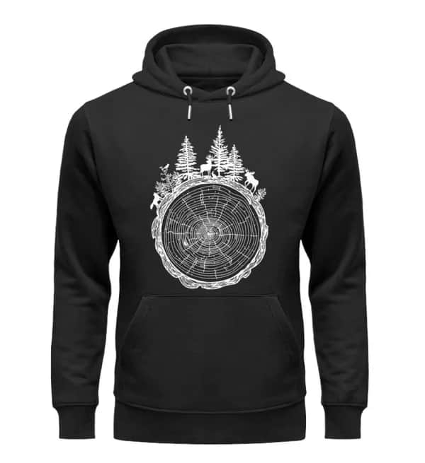 Wald auf Baumquerschnitt - Unisex Premium Bio Hoodie