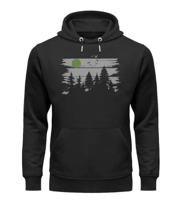 Wald mit Vollmond - Unisex Premium Bio Hoodie