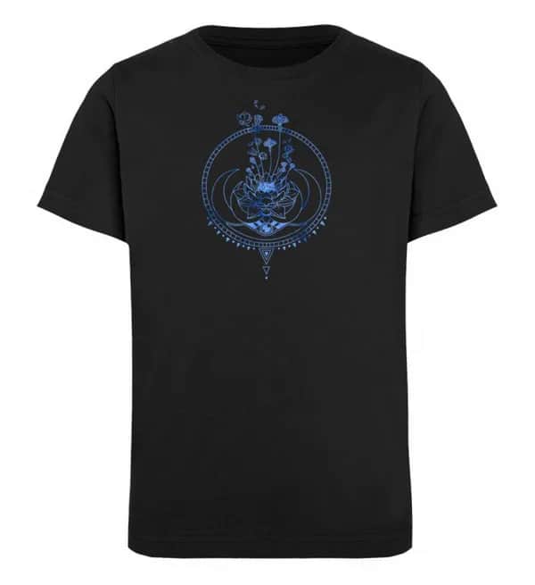 Lotusblume mit Monden blau - Kinder Bio T-Shirt
