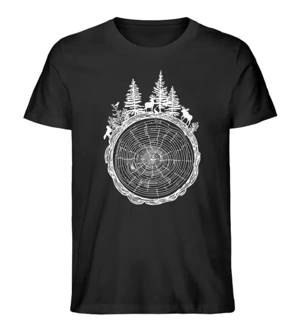 Wald auf Baumquerschnitt - Herren Premium Bio Shirt