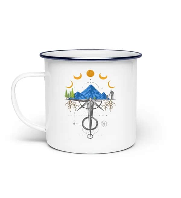 Harmonie der Berge - Emaille Tasse