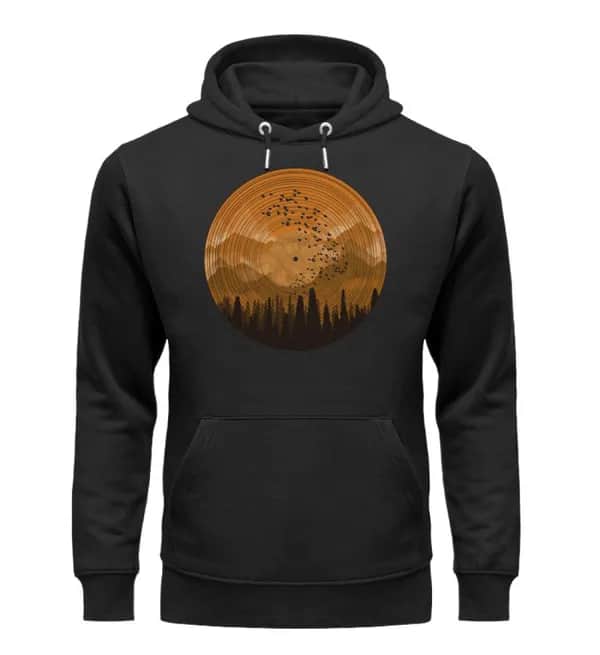 Wald auf Schallplatte orange - Unisex Premium Bio Hoodie