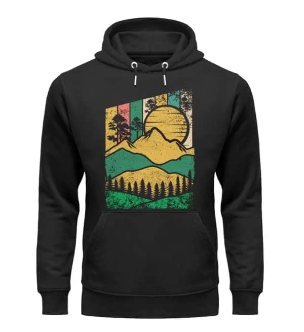 Berg Wald Sonne - Unisex Premium Bio Hoodie