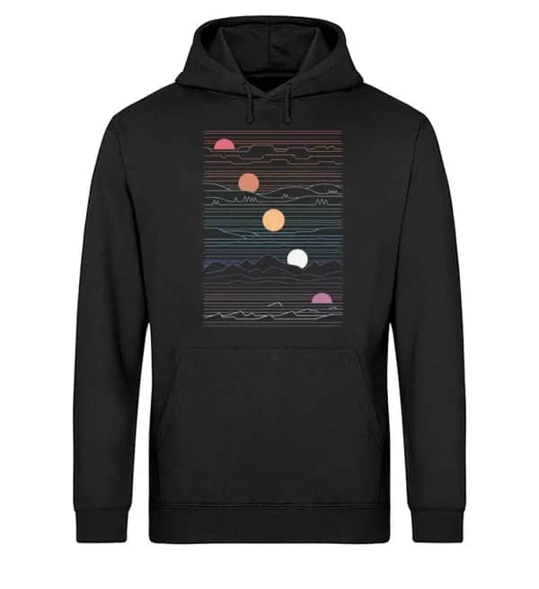 Sonne Berge Linien - Unisex Basic Bio Hoodie