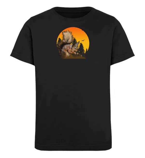 Eichhörnchen im Sonnenuntergang  - Kinder Bio T-Shirt