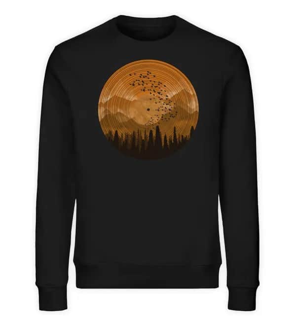 Wald auf Schallplatte orange - Unisex Bio Sweatshirt