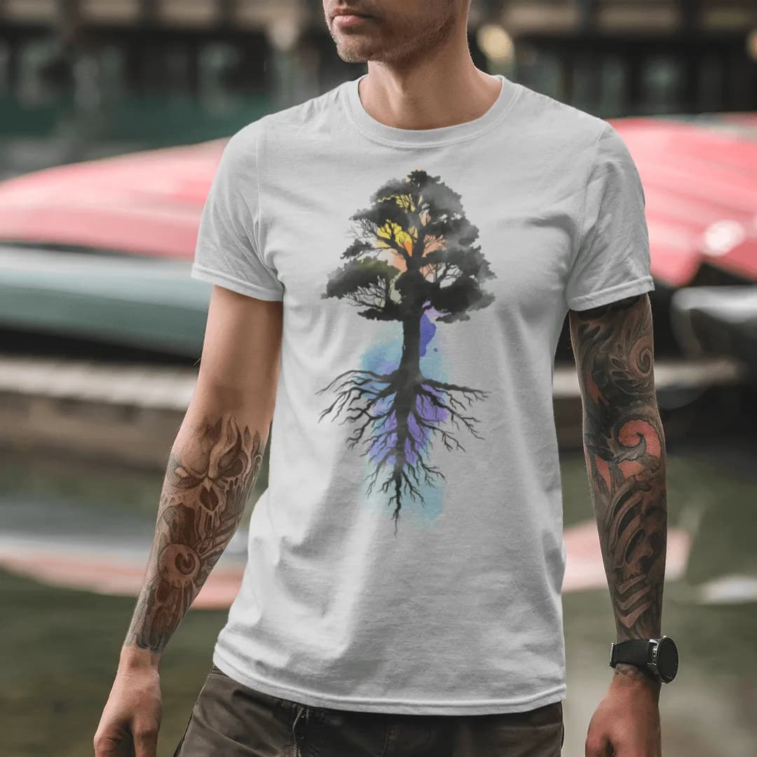 Watercolor Tree - Herren Premium Bio Shirt 2