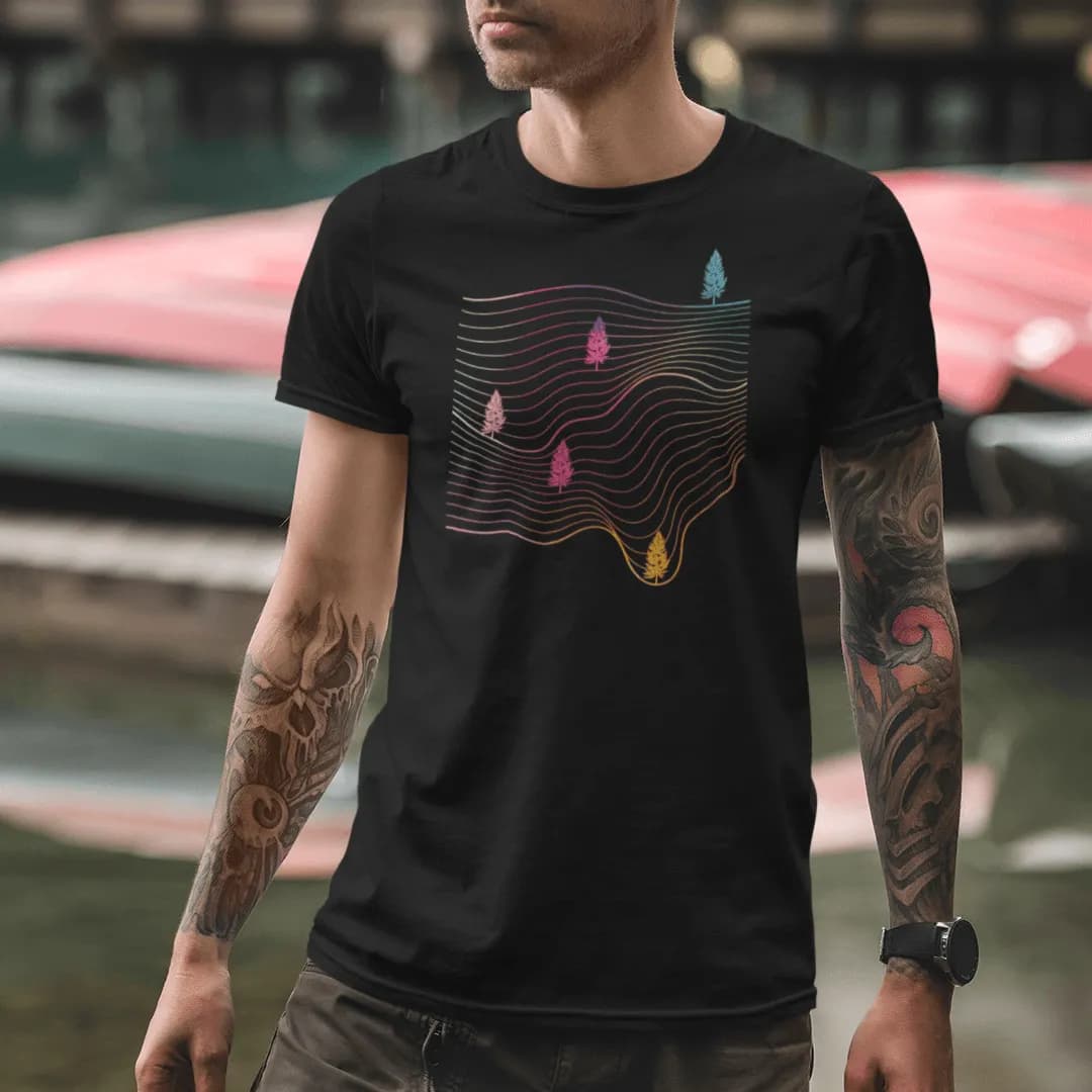 Sweeping Lines - Herren Premium Bio Shirt 2