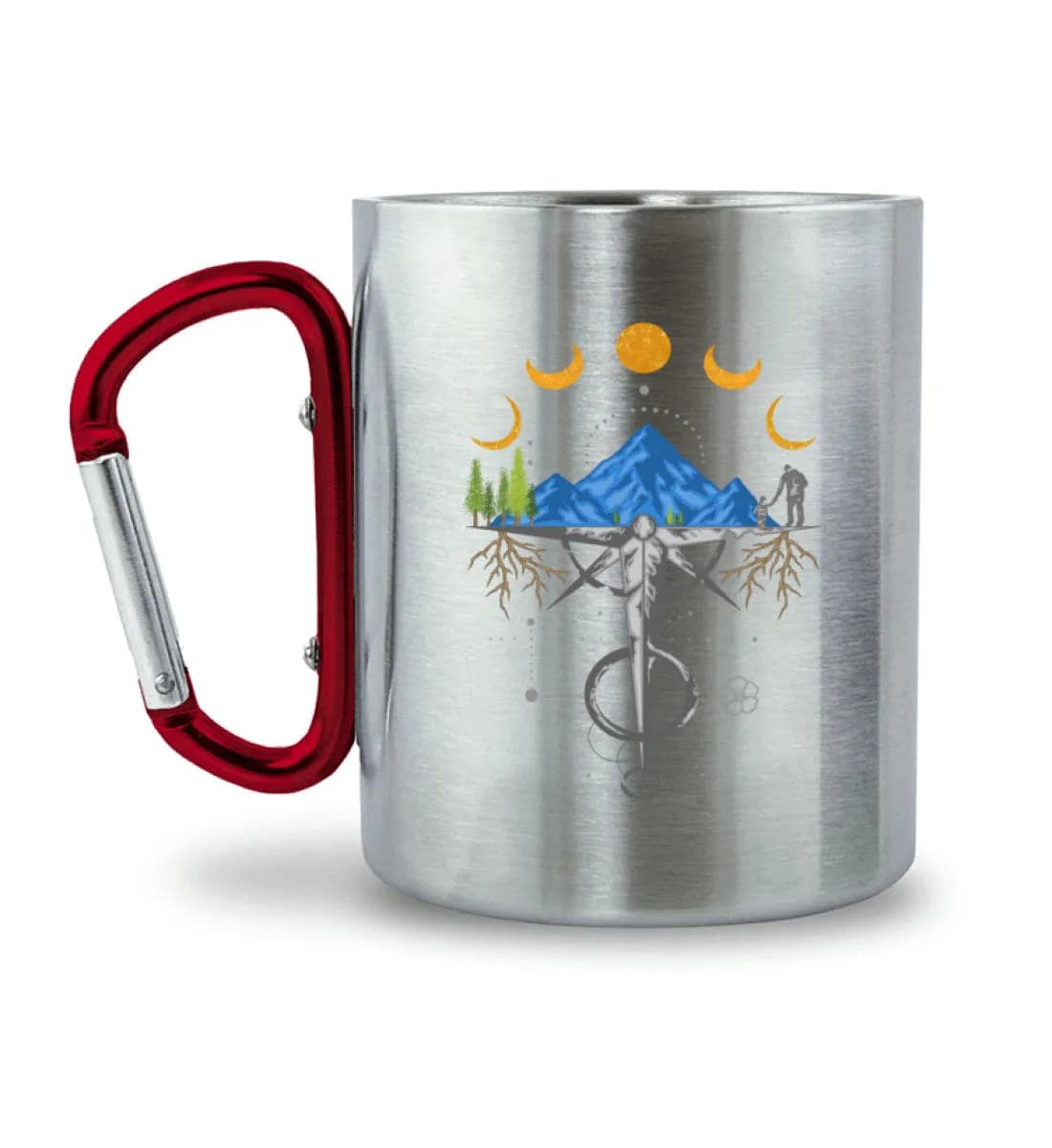 Harmonie der Berge - Edelstahltasse mit Karabinergriff 2