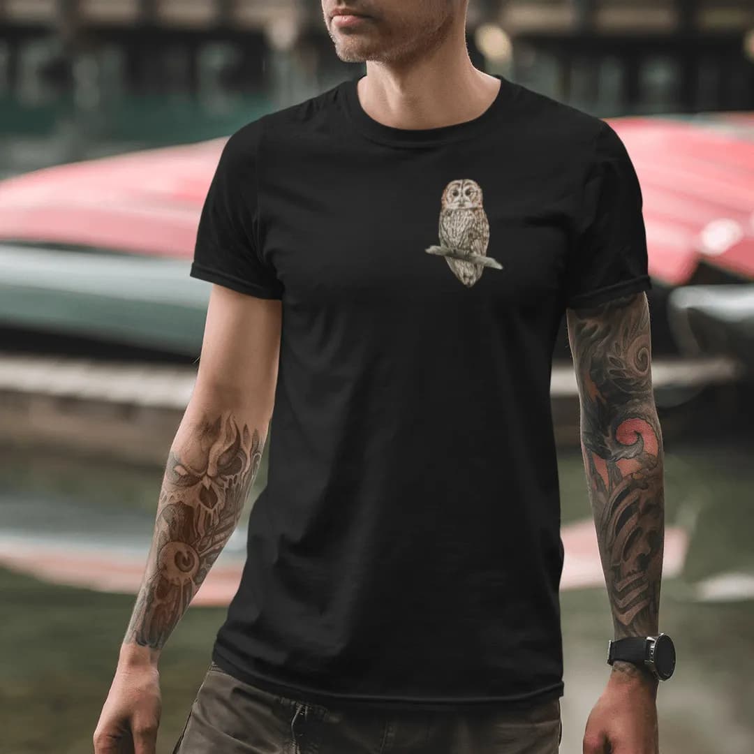 Owl Watercolor - Herren Premium Bio Shirt 2