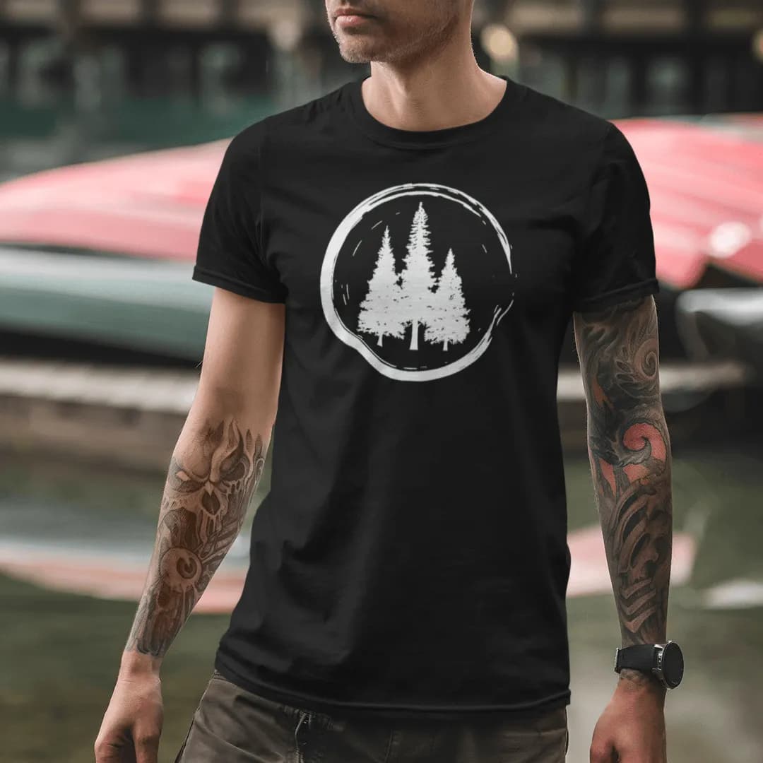 Drei Bäume im Kreis - Herren Premium Bio Shirt 2