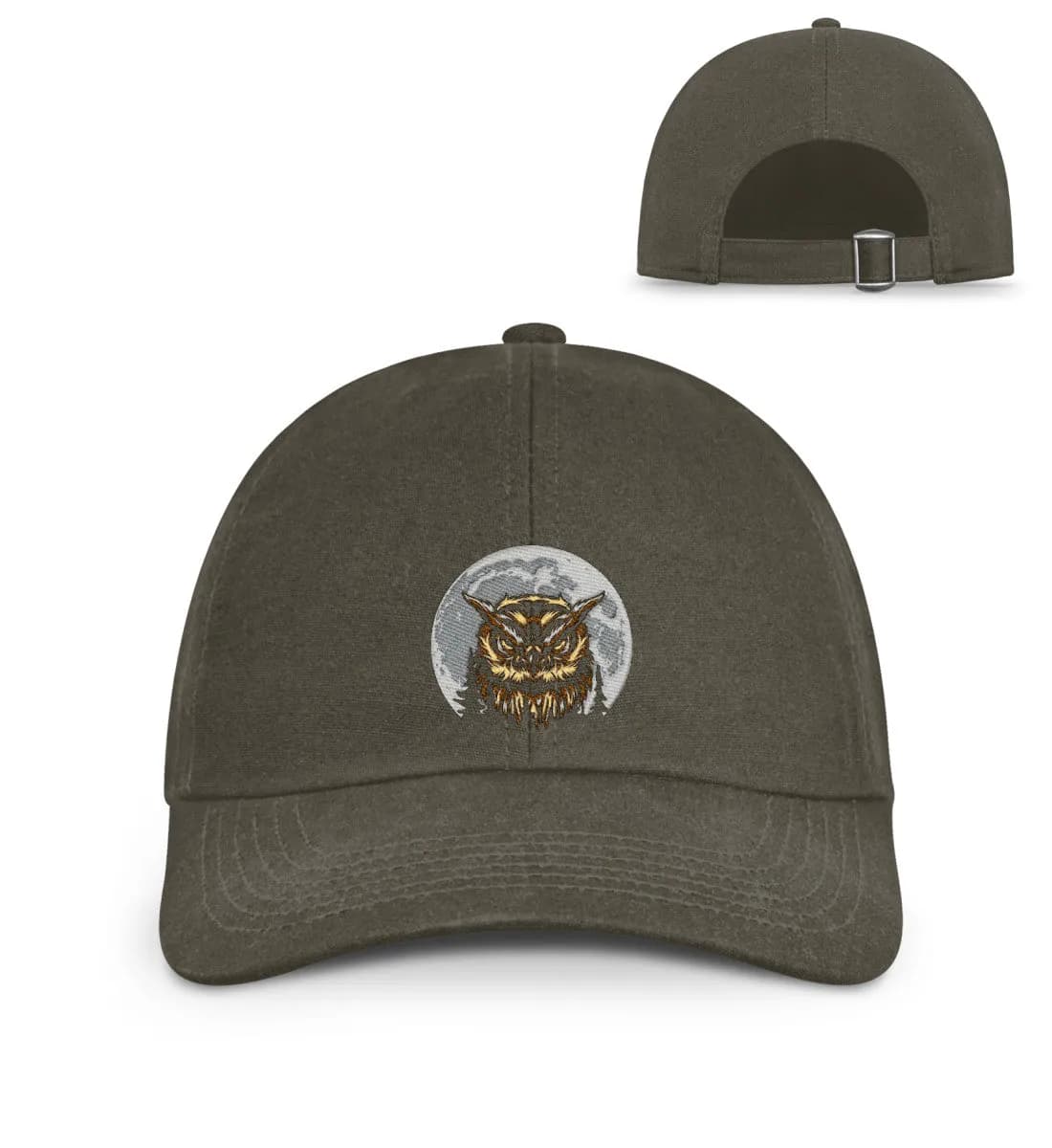 Eule Wald Mond - Organic Baseball Cap mit Stick 3
