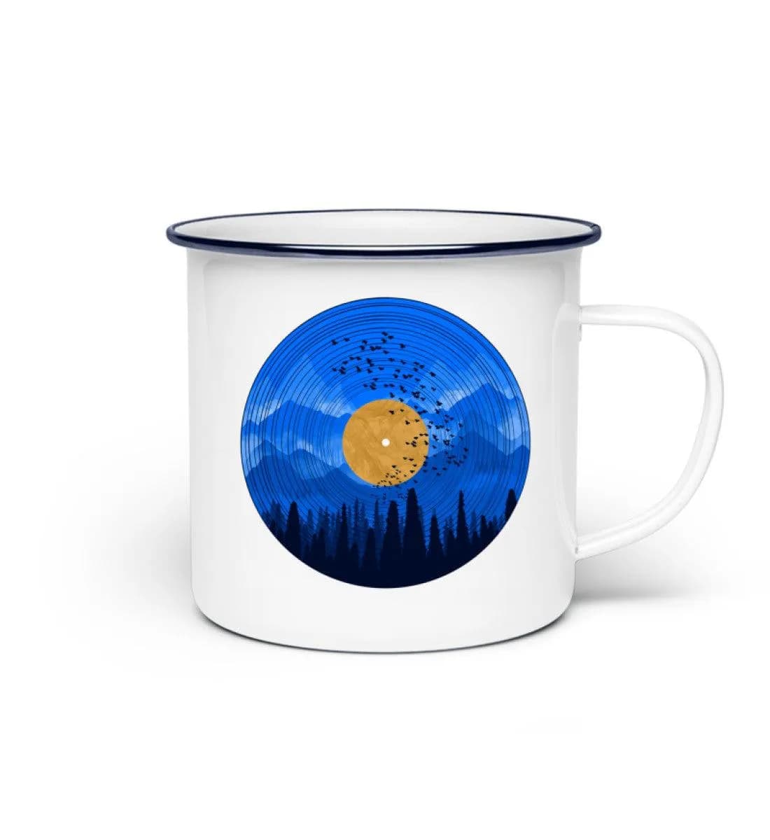 Wald auf Schallplatte - Emaille Tasse 5