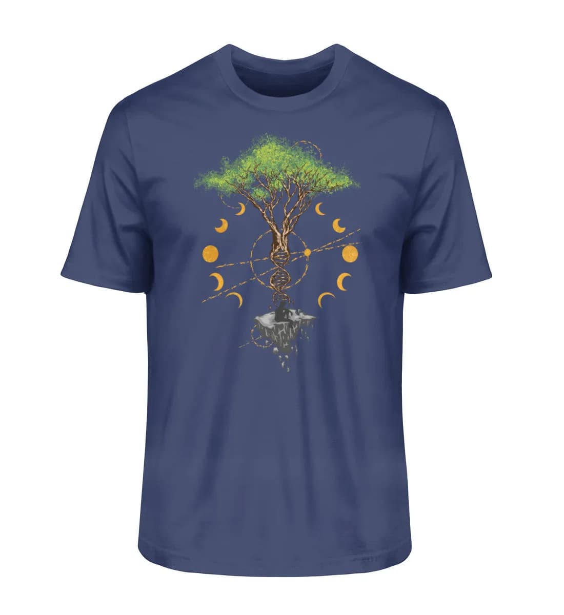 Tree DNA Moon with Man Frontprint - Herren Premium Bio Shirt 2