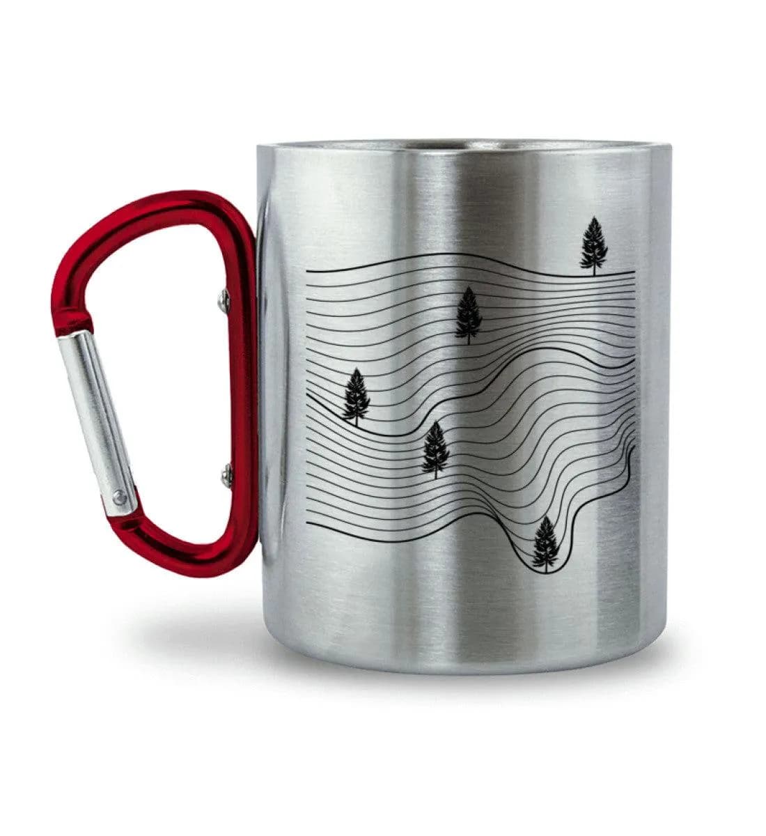 Sweeping Lines - Edelstahltasse mit Karabinergriff 2
