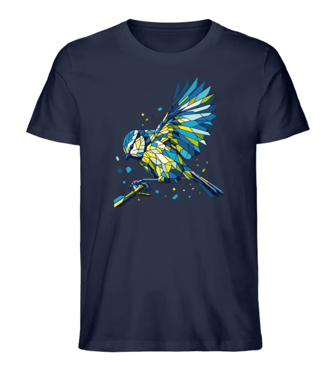 Blaumeise Polygon bunt - Herren Premium Bio Shirt 2