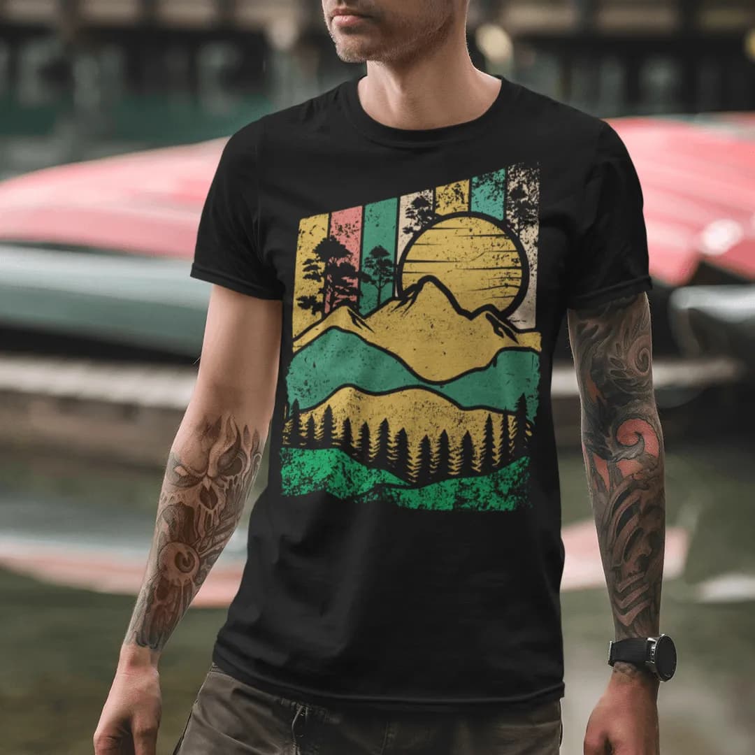 Berg Wald Sonne - Herren Premium Bio Shirt 2