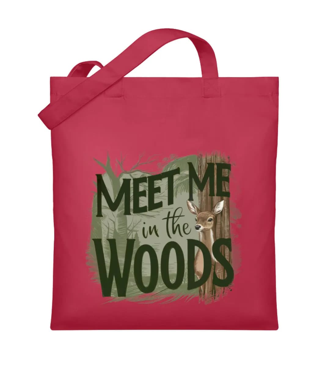 Meet me in the woods deer - Organic Jutebeutel 3