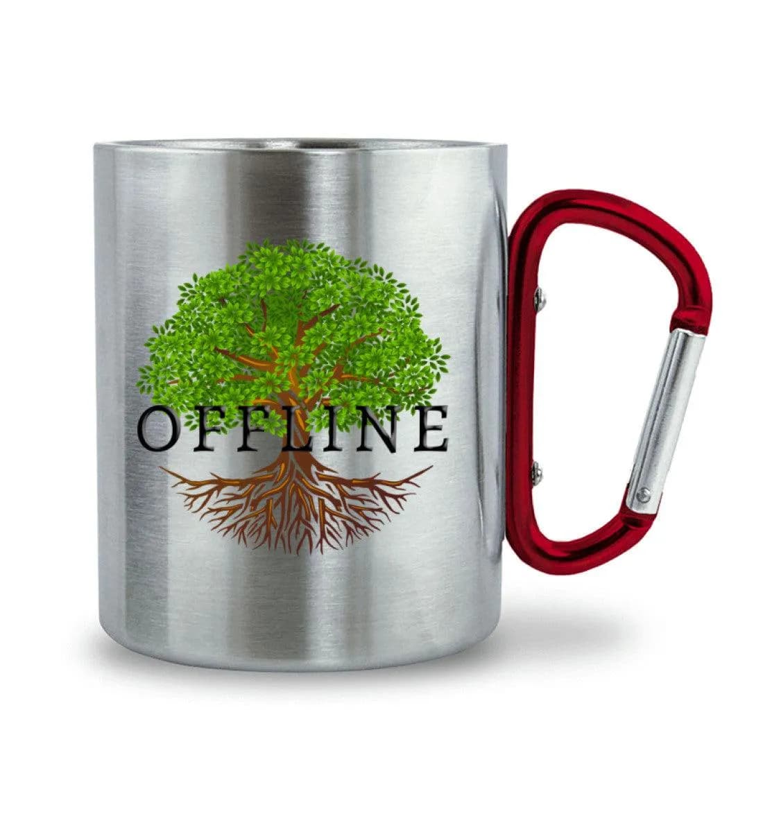Offline Tree - Edelstahltasse mit Karabinergriff