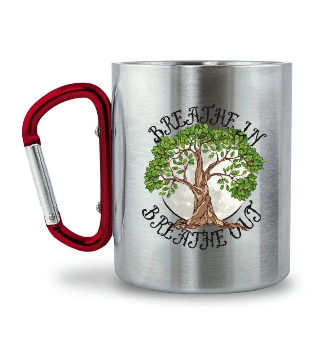 Breathe in - Edelstahltasse mit Karabinergriff 2