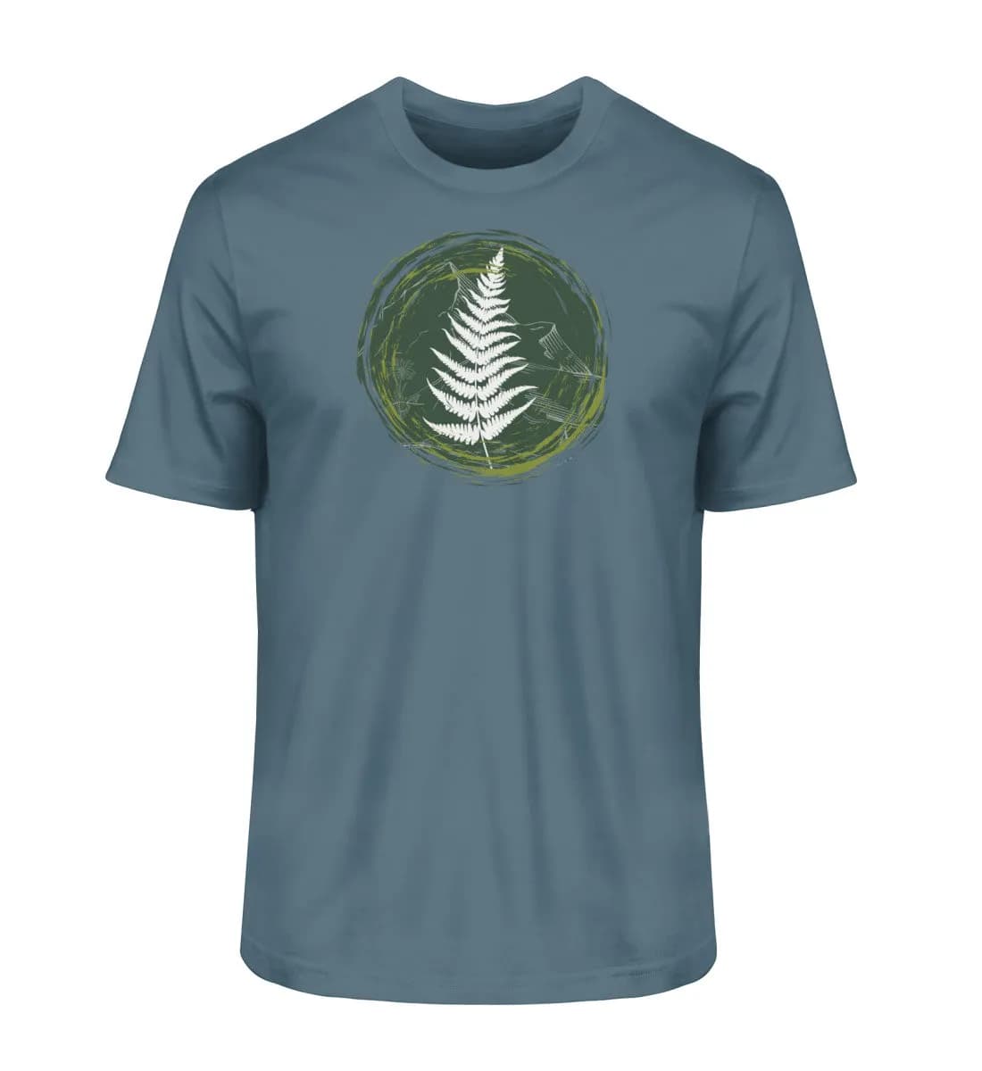 Farn, Berge und Edelweiß - Herren Premium Bio Shirt 4