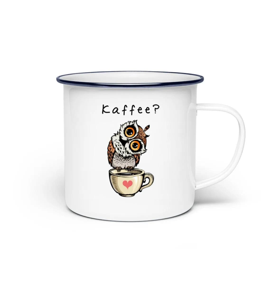 Eule auf Tasse Kaffee? - Emaille Tasse 2